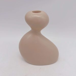 Beige Ceramic Candle Holder Elegant Decor