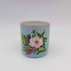 Blue Grape Embossed Ceramic Fruit Cup