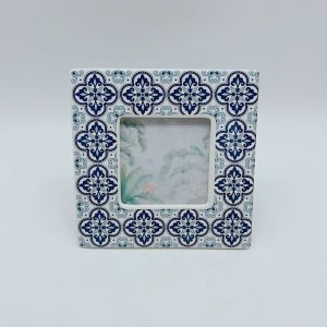 Ceramic Blue Decal Photo Frame