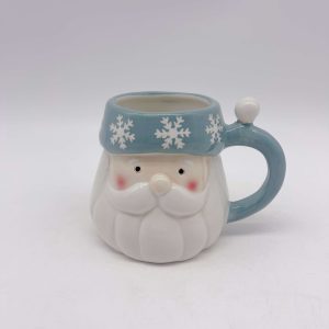 Ceramic Blue Santa Mug