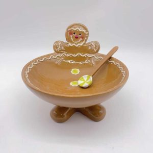 Ceramic Gingerbread Man Plate Set