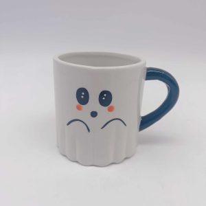 Ceramic Halloween Mug Cute Ghost Expressions White
