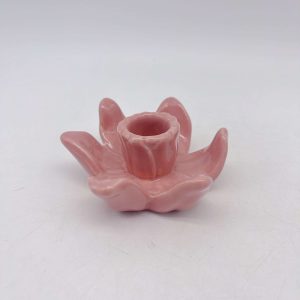 Ceramic Pink Floral Candle Holder