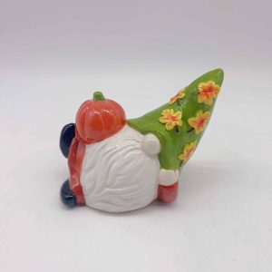 Ceramic Pumpkin Elf Halloween Decor Figurine
