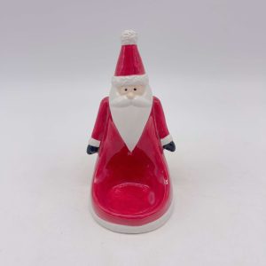 Ceramic Santa Candle Holder Red
