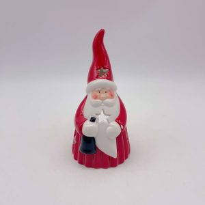Ceramic Santa Claus Figurine Long Hat Cutout Design