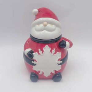 Ceramic Santa Claus Snowflake Jar