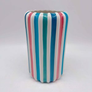 Colorful Striped Ceramic Vase