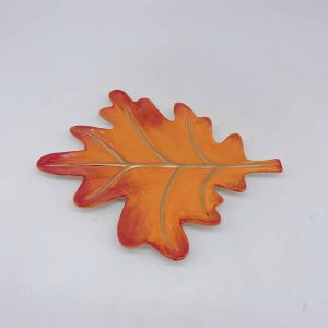 Gradient Orange Small Leaf Ceramic Plate