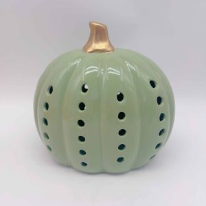 Green Ceramic Pumpkin Lantern