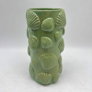 Green Shell Ceramic Embossed Vase