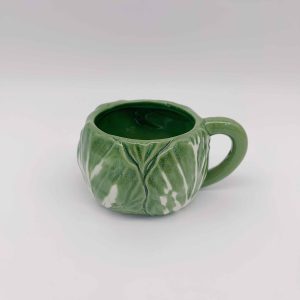 Green Vegetable Ceramic Embossed Cup