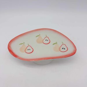 Irregular Ceramic Plate Set Pink Peach Design