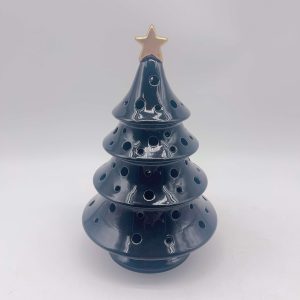 Large Black Ceramic Christmas Lantern