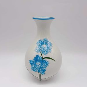 Large Blue Ceramic Flower Vase