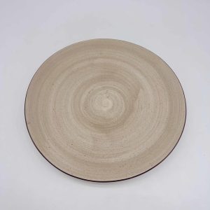 Large Brown Ceramic Plate Medium Temperature