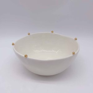 Large Capacity White Ceramic Decorative Round Plate