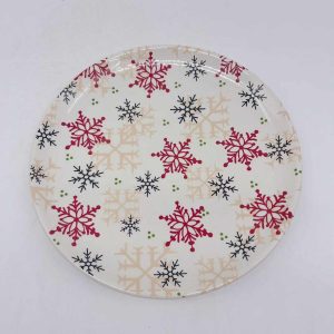 Large Ceramic Snowflake Plate