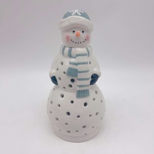 Large Ceramic Snowman Cutout Decoration Christmas Display