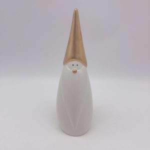 Large Gold Ceramic Christmas Hat Decor
