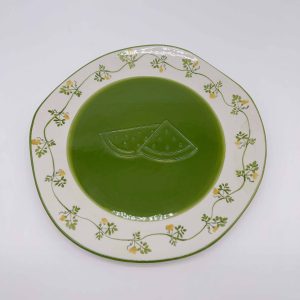 Large Green Irregular Ceramic Watermelon Plate
