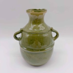 Large Green Vintage Ceramic Pitcher Vase