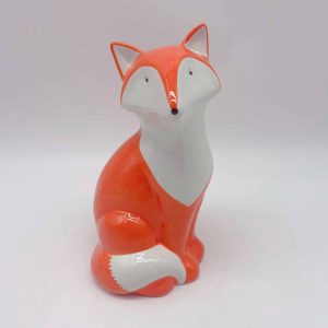 Large Orange Ceramic Fox Halloween Decoration