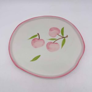 Large Pink Irregular Ceramic Peach Plate