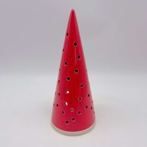 Large Red Ceramic Cutout Christmas Tree Ornament