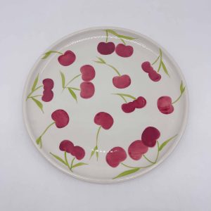 Large Red Cherry Ceramic Plate