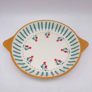 Large Red Tulip Ceramic Round Plate