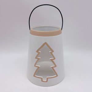 Large White Ceramic Christmas Tree Lantern