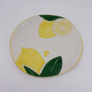 Large Yellow Ceramic Lemon Plate