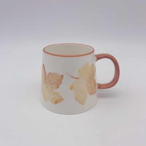 Large Yellow Maple Leaf Ceramic Halloween Mug
