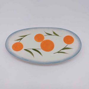 Large Yellow Orange Irregular Ceramic Plate