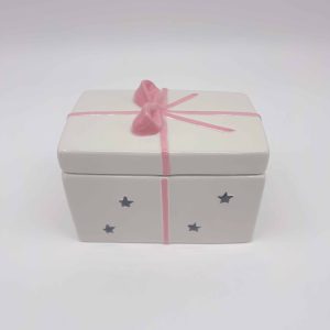 Orange Glossy Ceramic Shell Jewelry Box