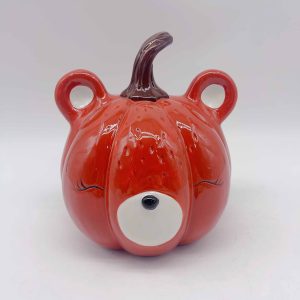 Orange Panda Ceramic Halloween Decor