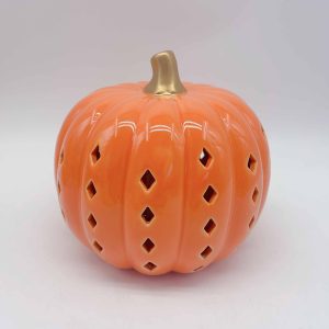 Orange Pumpkin Ceramic Lantern
