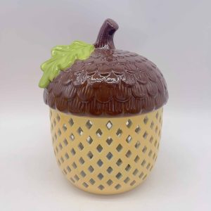 Pale Yellow Ceramic Pinecone Lantern