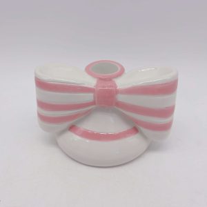 Pink Bow Ceramic Candle Holder