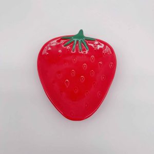 Pink Ceramic Jewelry Dish with Floral Design