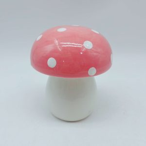 Pink Ceramic Mushroom Decor