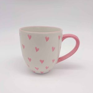 Pink Heart Ceramic Mug Medium Temperature