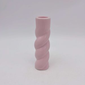 Pink Spiral Ceramic Candle Holder