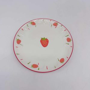 Pink Strawberry Ceramic Plate