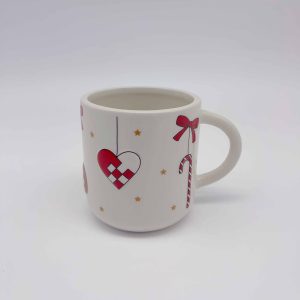 Red Ceramic Mug with Mid-Temperature Decal
