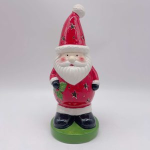 Red Ceramic Santa Claus Cutout Ornament