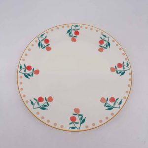 Red Floral Ceramic Plate