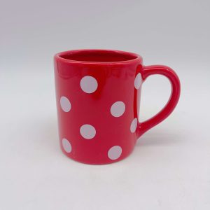 Red Polka Dot Ceramic Christmas Mug