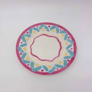 Small Blue Floral Round Ceramic Plate